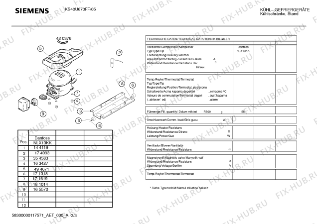 Схема №2 KS40U670FF с изображением Дверь для холодильной камеры Siemens 00244249