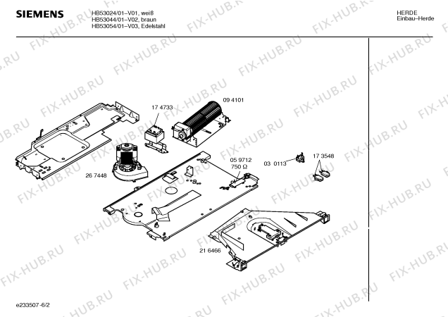 Схема №3 HB53024 с изображением Инструкция по эксплуатации для духового шкафа Siemens 00580307