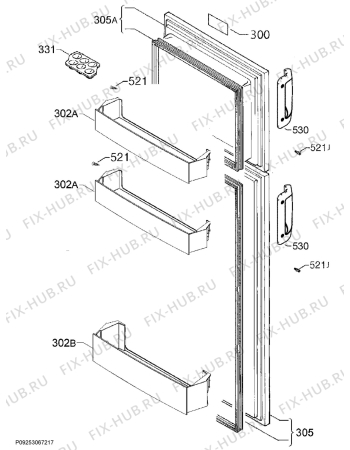 Взрыв-схема холодильника Electrolux RJ2803AOD2 - Схема узла Door 003