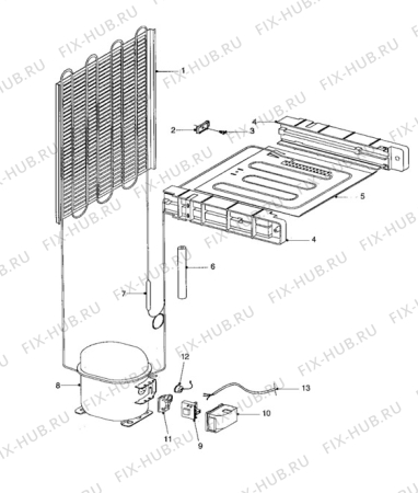 Взрыв-схема холодильника Zanussi ZFC43L - Схема узла Cooling system 017