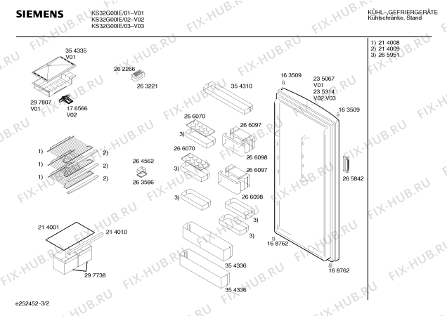 Взрыв-схема холодильника Siemens KS32G00IE - Схема узла 02