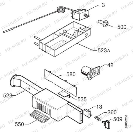 Взрыв-схема холодильника Faure FRC318W - Схема узла Diffusor