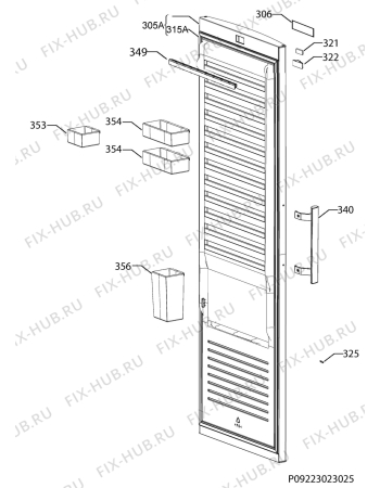 Взрыв-схема холодильника Electrolux LUC5NA24W - Схема узла Door