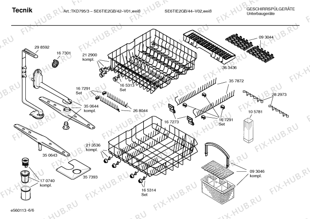 Схема №2 SE6TIE2GB TKD795/3 с изображением Инструкция по эксплуатации для посудомойки Bosch 00585465