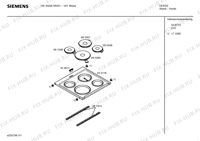 Схема №2 HS33226NN с изображением Инструкция по эксплуатации для плиты (духовки) Siemens 00528773