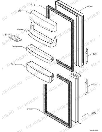 Взрыв-схема холодильника Aeg Electrolux S70369KG - Схема узла Door 003