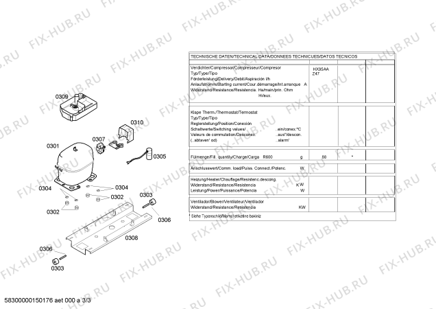 Взрыв-схема холодильника Siemens KG33VX78 - Схема узла 03