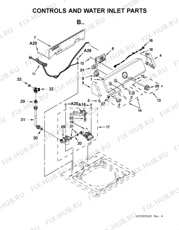 Схема №2 4GMVWC300YW с изображением Крышка для кондиционера Whirlpool 482000012995