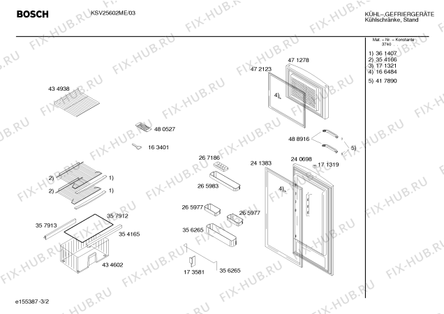Взрыв-схема холодильника Bosch KSV25602ME - Схема узла 02