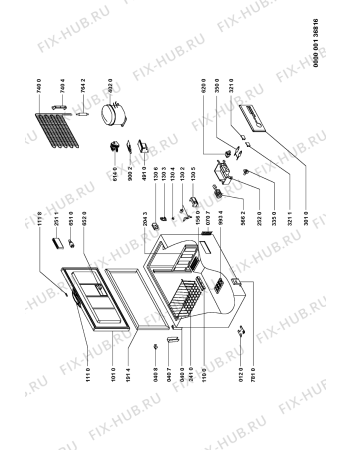 Схема №1 AFG 538 S/G с изображением Дверь для холодильника Whirlpool 481944269303