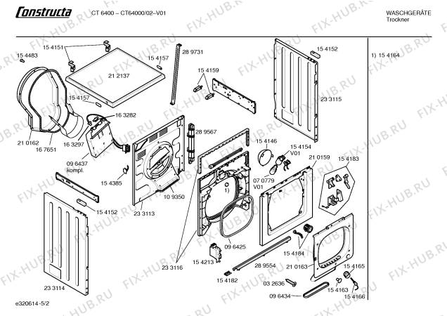 Схема №2 CT64000 CT6400 с изображением Панель управления для сушилки Bosch 00295170