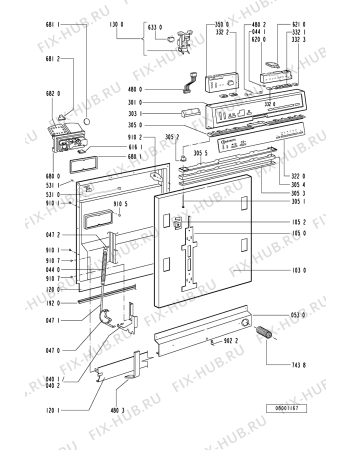 Схема №1 GSI 4865/3 TW-BR с изображением Панель для посудомойки Whirlpool 481245370331