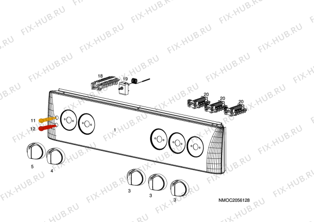 Взрыв-схема комплектующей Husqvarna Electrolux QSP5010W - Схема узла H10 Control Panel