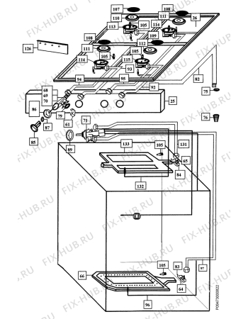 Взрыв-схема плиты (духовки) Zanussi Z540B1 - Схема узла Section 3