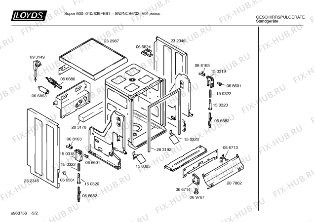 Схема №2 SN2NCB5 с изображением Панель управления для посудомойки Bosch 00288117
