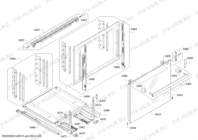 Взрыв-схема плиты (духовки) Bosch HBB13D250B - Схема узла 04