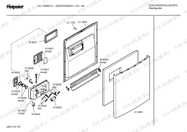 Схема №5 SGSHPF8GB DWM37A с изображением Передняя панель для посудомойки Bosch 00432079