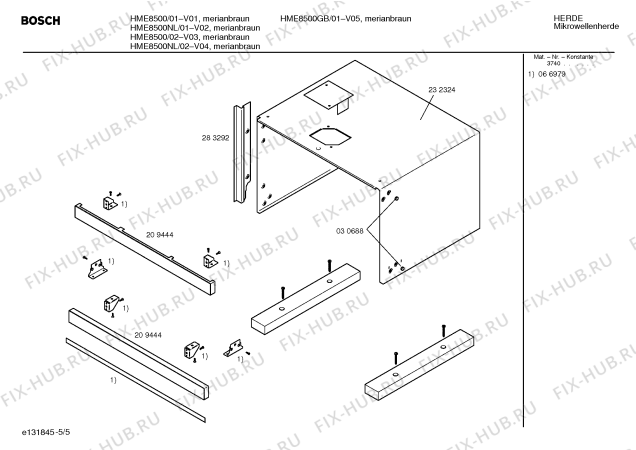 Схема №4 HME8700 с изображением Панель для микроволновой печи Bosch 00209444