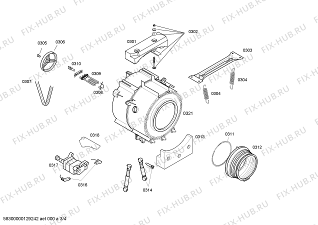 Взрыв-схема стиральной машины Bosch WAA16261OE - Схема узла 03