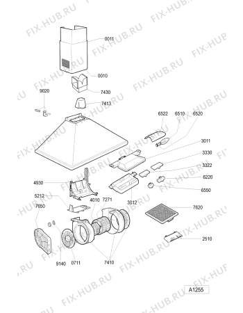 Схема №1 AKR 988 IX с изображением Холдер для вытяжки Whirlpool 481245828003