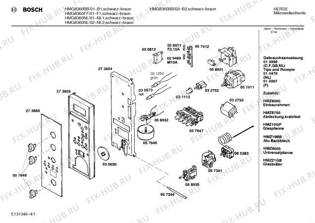Схема №2 HMG8360NL с изображением Вкладыш в панель для микроволновки Bosch 00273860
