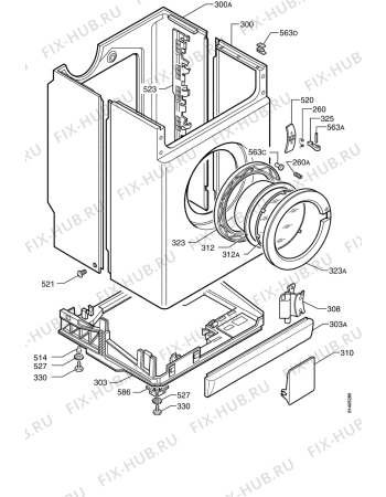 Взрыв-схема стиральной машины Electrolux EW835F - Схема узла Cabinet + armatures