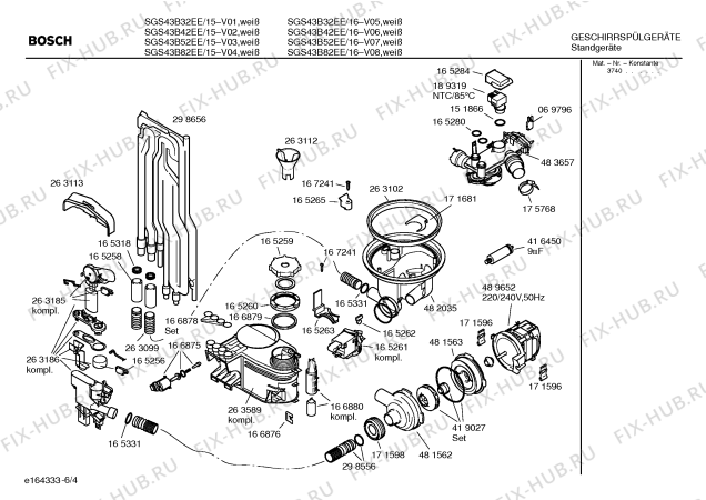 Схема №1 SGS43B52EE Evolution с изображением Панель управления для посудомоечной машины Bosch 00435640