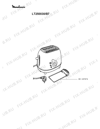 Схема №1 LT250030/B7 с изображением Ручка для электрофритюрницы Moulinex SS-187874