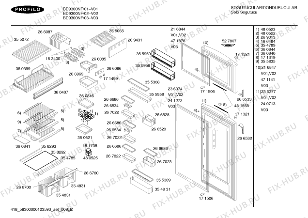 Взрыв-схема холодильника Profilo BD9300NF EuroLux - Схема узла 02