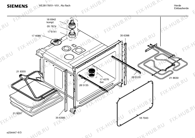 Схема №1 HE28178 с изображением Ручка переключателя для электропечи Siemens 00417901