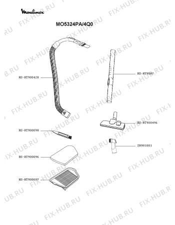 Взрыв-схема пылесоса Moulinex MO5324PA/4Q0 - Схема узла UP005309.4P2