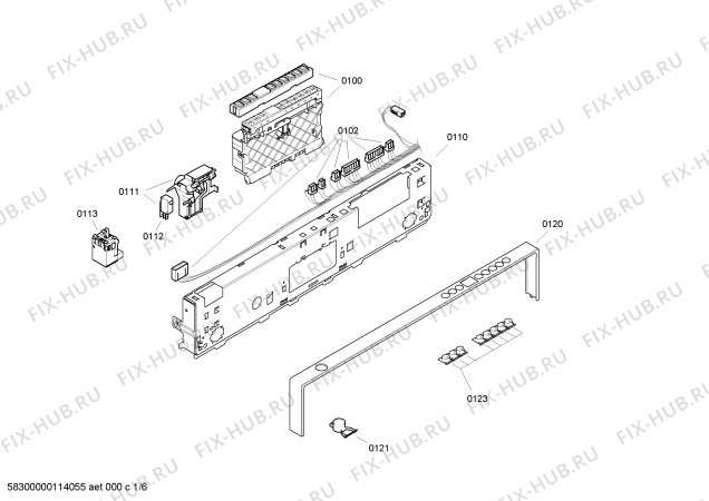 Схема №2 SGV67T03TC с изображением Рамка для посудомоечной машины Bosch 00443343