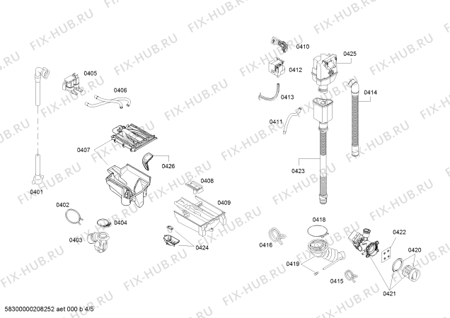 Взрыв-схема стиральной машины Bosch WAU28460TH, Serie | 4 - Схема узла 04