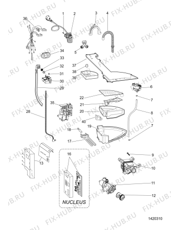 Взрыв-схема стиральной машины Hotpoint-Ariston NM11823WKEU (F155978) - Схема узла