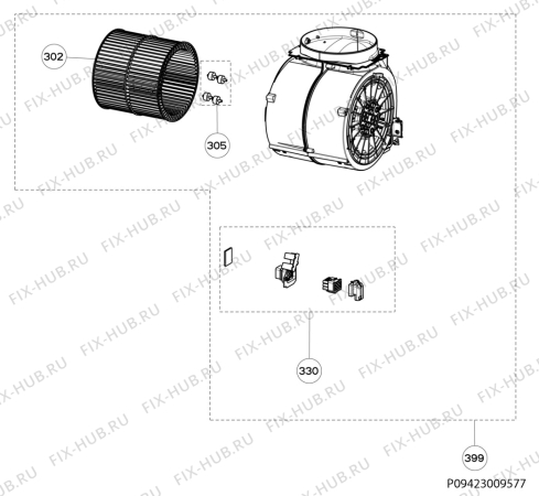 Взрыв-схема вытяжки Aeg X91384MI02 - Схема узла Motor