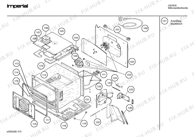 Схема №1 HF75920GB с изображением Вентиляционная решетка для свч печи Siemens 00283245