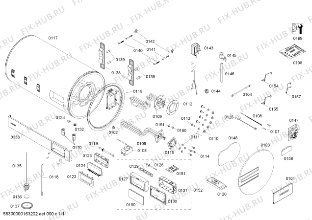 Схема №1 DG10576BTI с изображением Декоративная панель для электроводонагревателя Siemens 00705137