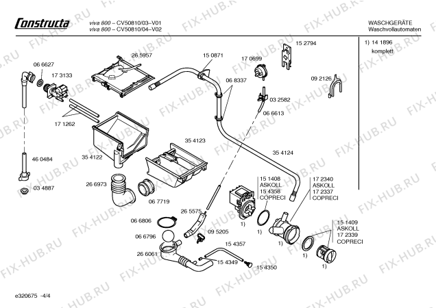 Схема №2 CV50810 Constructa VIVA 800 с изображением Кабель для стиралки Bosch 00481644