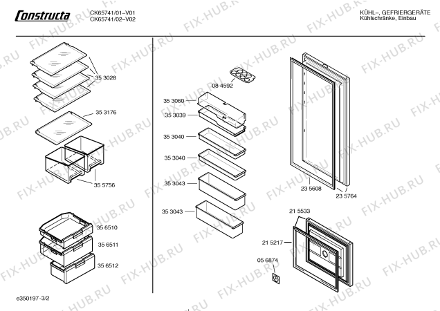 Взрыв-схема холодильника Constructa CK65741 - Схема узла 02