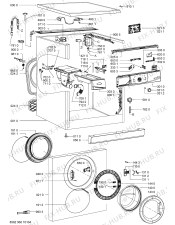 Схема №1 AWO/D 43130 с изображением Блок управления для стиралки Whirlpool 480111104962