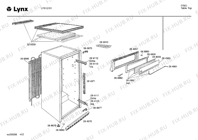 Схема №2 FNS120 с изображением Направляющая для холодильника Bosch 00094112