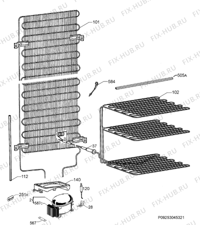 Взрыв-схема холодильника Aeg Electrolux S53609CSW0 - Схема узла Cooling system 017