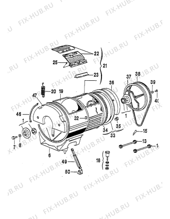 Взрыв-схема стиральной машины Electrolux EW805T - Схема узла Tub and drum