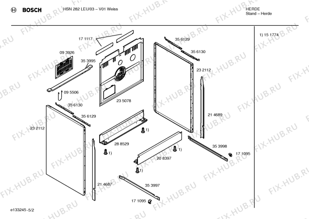 Взрыв-схема плиты (духовки) Bosch HSN282LEU - Схема узла 02