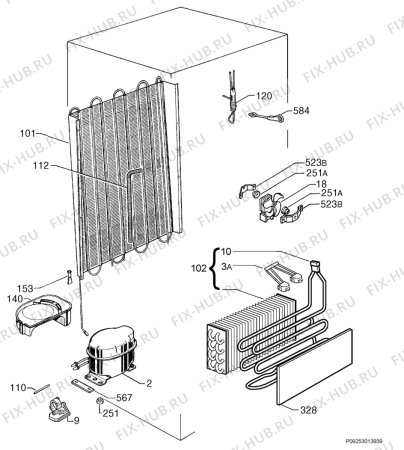 Взрыв-схема холодильника Zanussi ZI921/8FF - Схема узла Cooling system 017