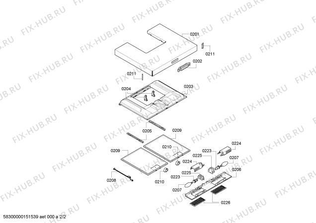 Схема №2 LC64BA520W с изображением Осветительная планка для вытяжки Bosch 00703463