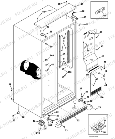 Взрыв-схема холодильника Aeg Electrolux S75628SK2 - Схема узла Housing 001