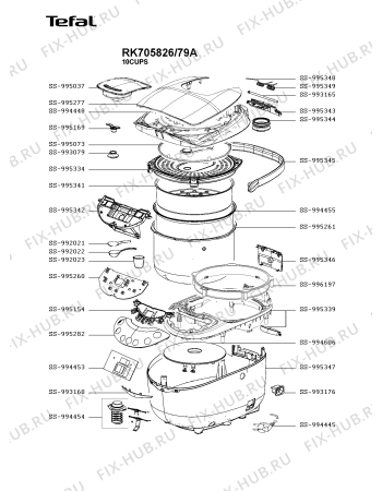 Схема №1 MK707832/79A с изображением Корпусная деталь для электропароварки Moulinex SS-994454