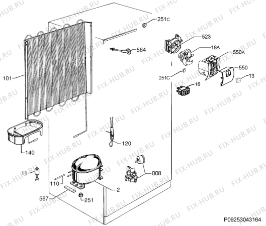 Взрыв-схема холодильника Electrolux ERA30373W - Схема узла Cooling system 017