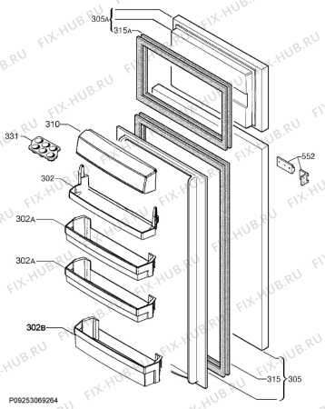 Взрыв-схема холодильника Aeg AIK2683L - Схема узла Door 003